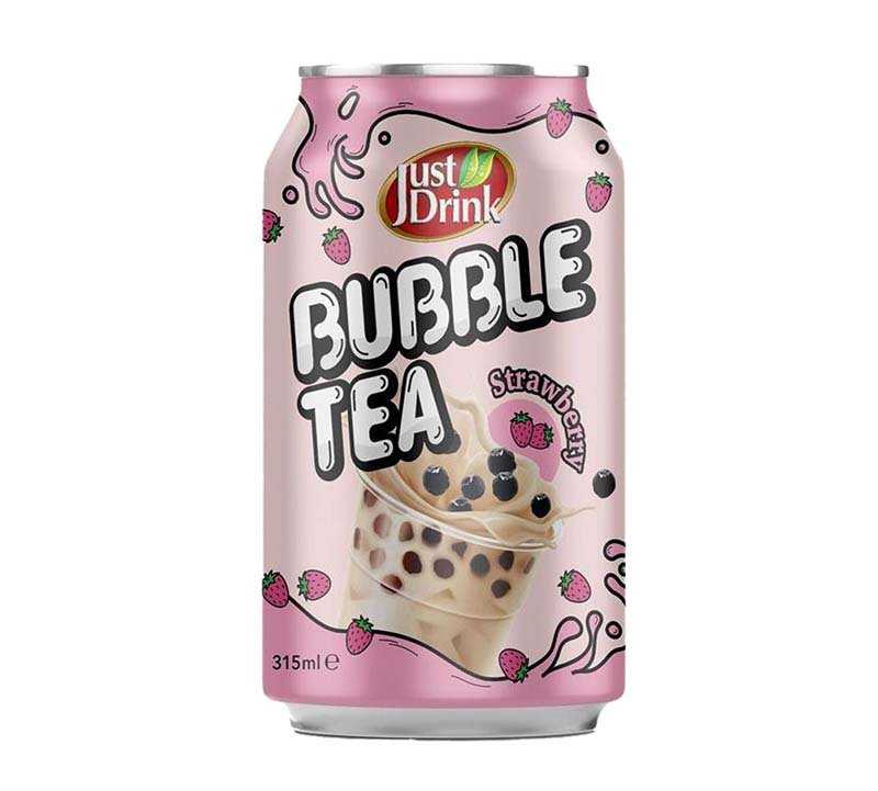 Just Drink Bubble Tea Strawberry Flavoured Can 315ml