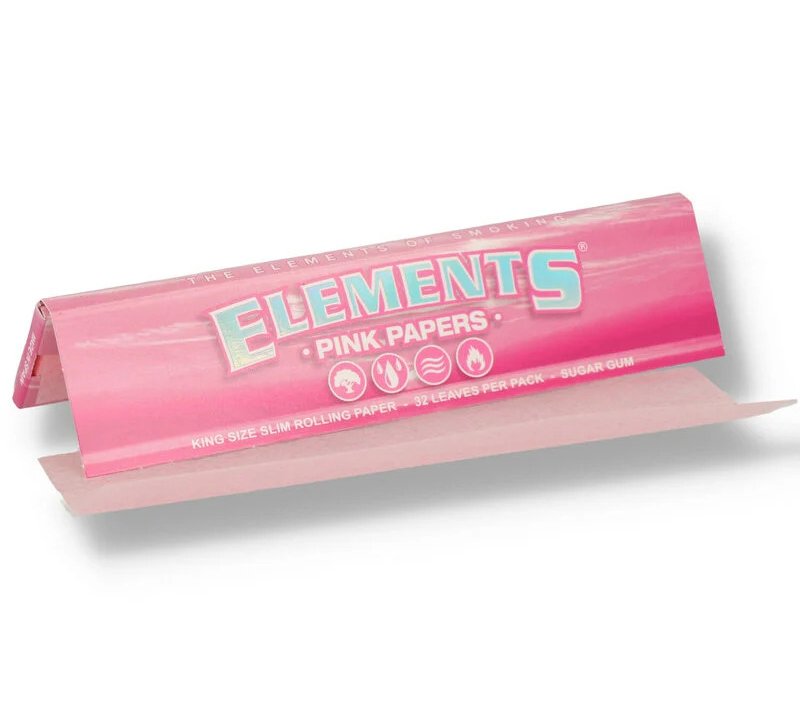 Elements Pink King Size Slim Rolling Papers