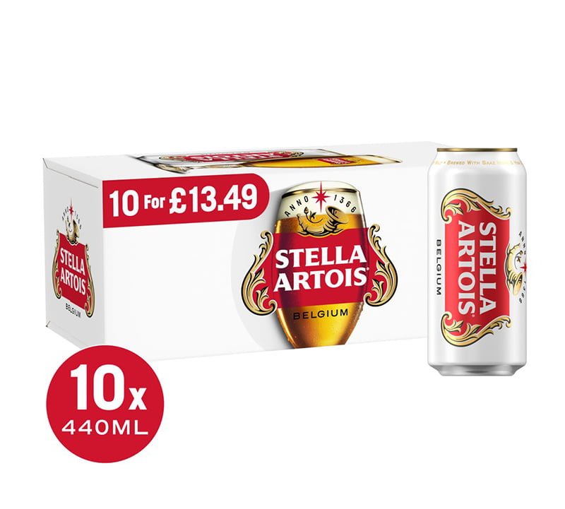 Stella Artois Premium Lager Cans 10x440ml